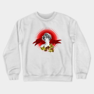 hairstyle girl and red sun Crewneck Sweatshirt